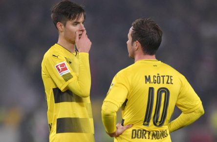 Julian Weigl und Mario Götze von Borussia Dortmund