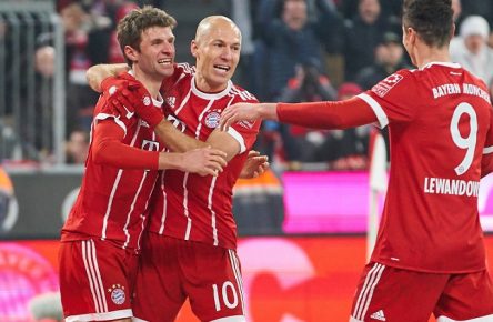 Jubeln sie heute Abend wieder? Müller, Robben und Lewandowski vom FC Bayern München