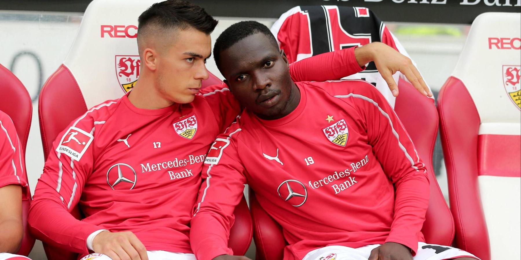 Chadrac Akolo und Erik Thommy vom VfB Stuttgart