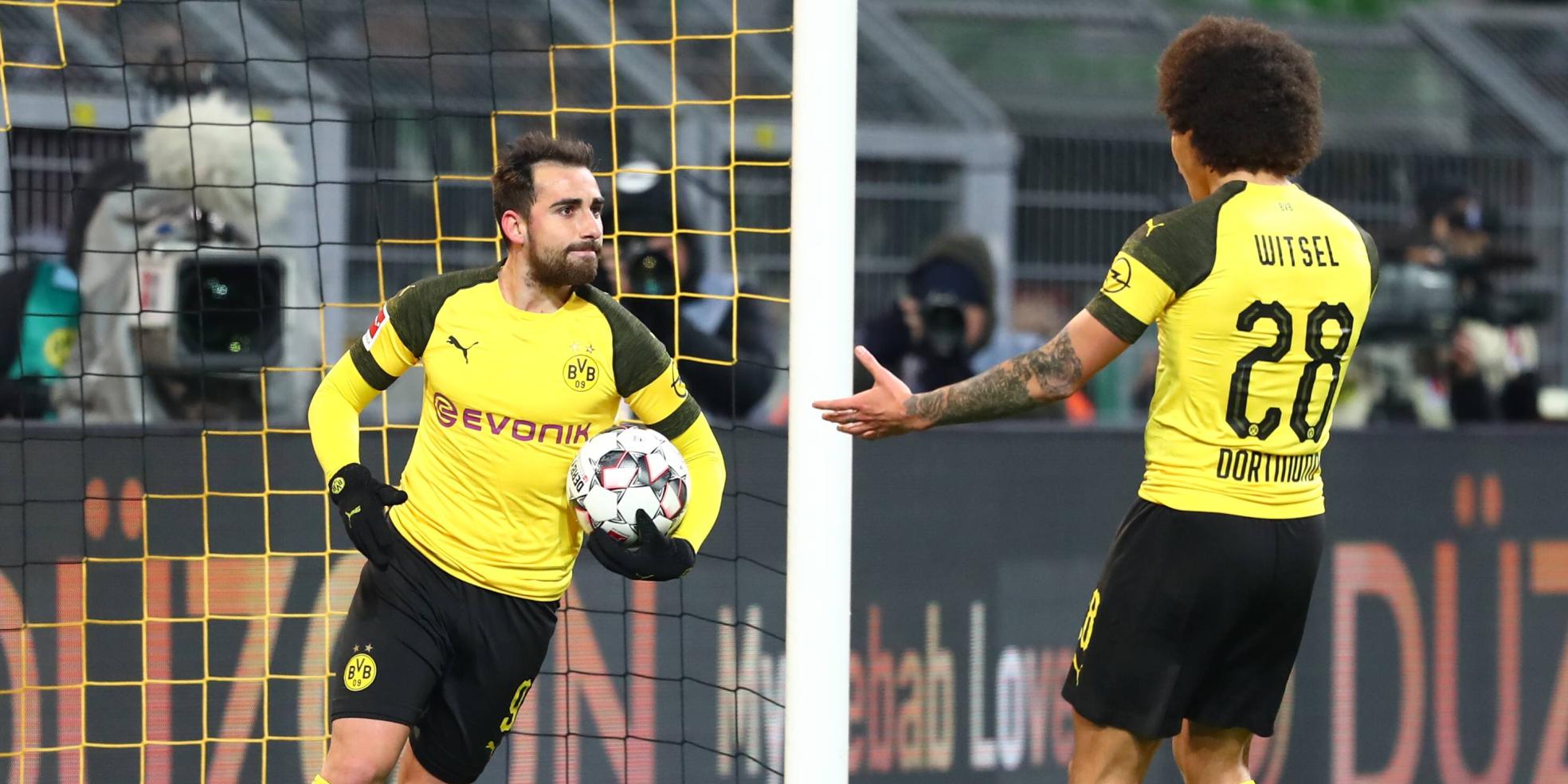 Paco Alcacer und Axel Witsel von Borussia Dortmund