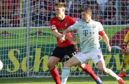 Keven Schlotterbeck Robert Lewandowski Freiburg Bayern Cropped