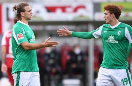 Niclas Füllkrug und Josh Sargent vom SV Werder Bremen