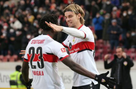 Orel Mangala und Borna Sosa vom VfB Stuttgart