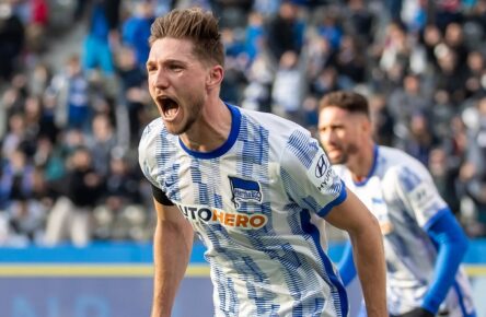 Niklas Stark bejubelt seinen ersten Treffer unter Felix Magath gegen TSG Hoffenheim