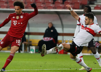 Sane im Duell mit Mavropanos: Bayern trifft am 33. Spieltag auf Stuttgart