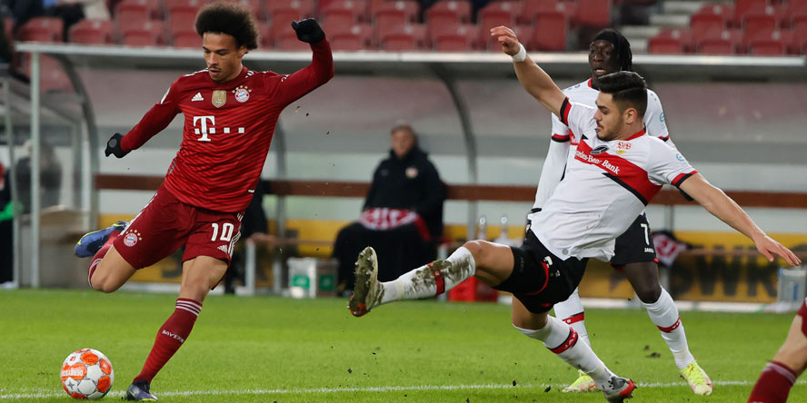 Sane im Duell mit Mavropanos: Bayern trifft am 33. Spieltag auf Stuttgart
