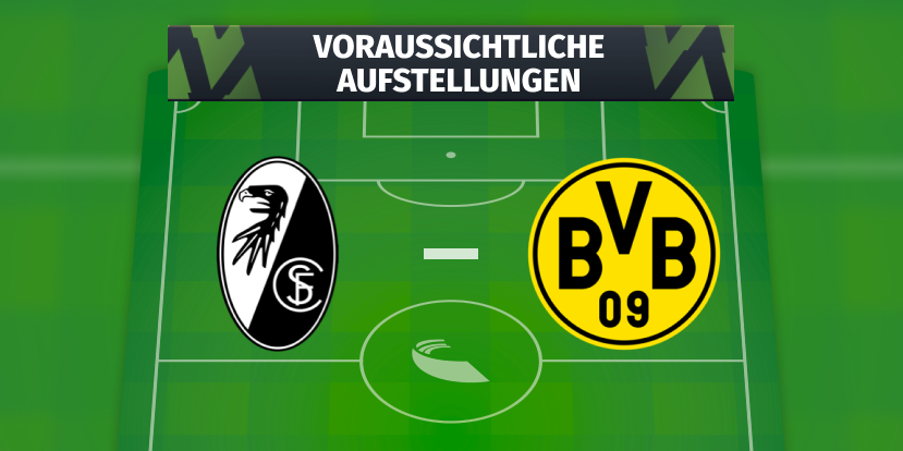 SC Freiburg - BVB (Borussia Dortmund): Die voraussichtlichen Aufstellungen