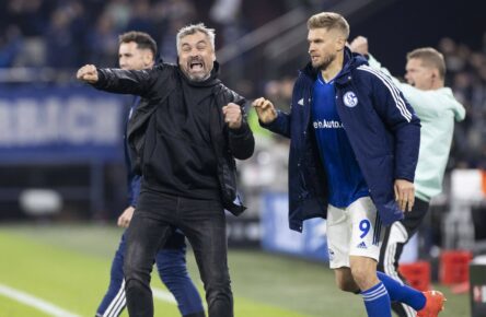 FC Schalke 04: Trainer Thomas Reis und Stürmer Simon Terodde