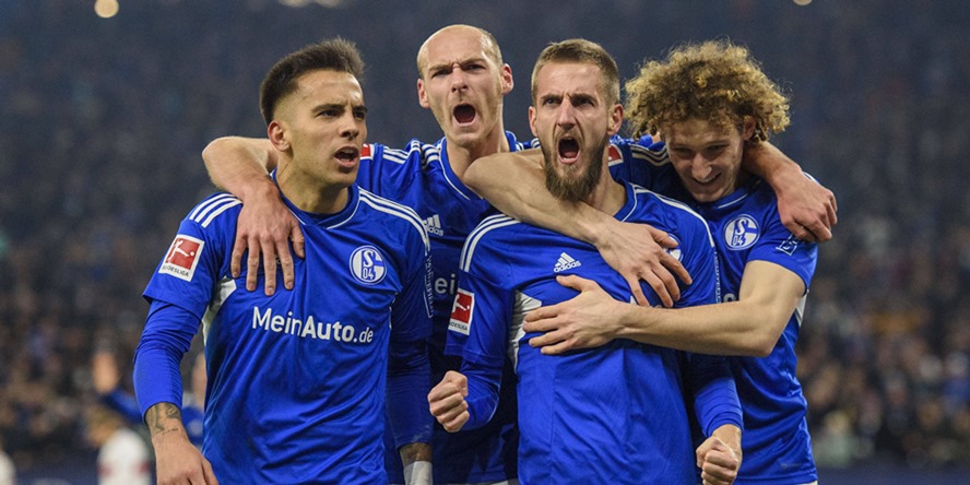 v.l.n.r. Rodrigo Zalazar, Henning Matriciani, Dominick Drexler und Alex Kral vom FC Schalke 04
