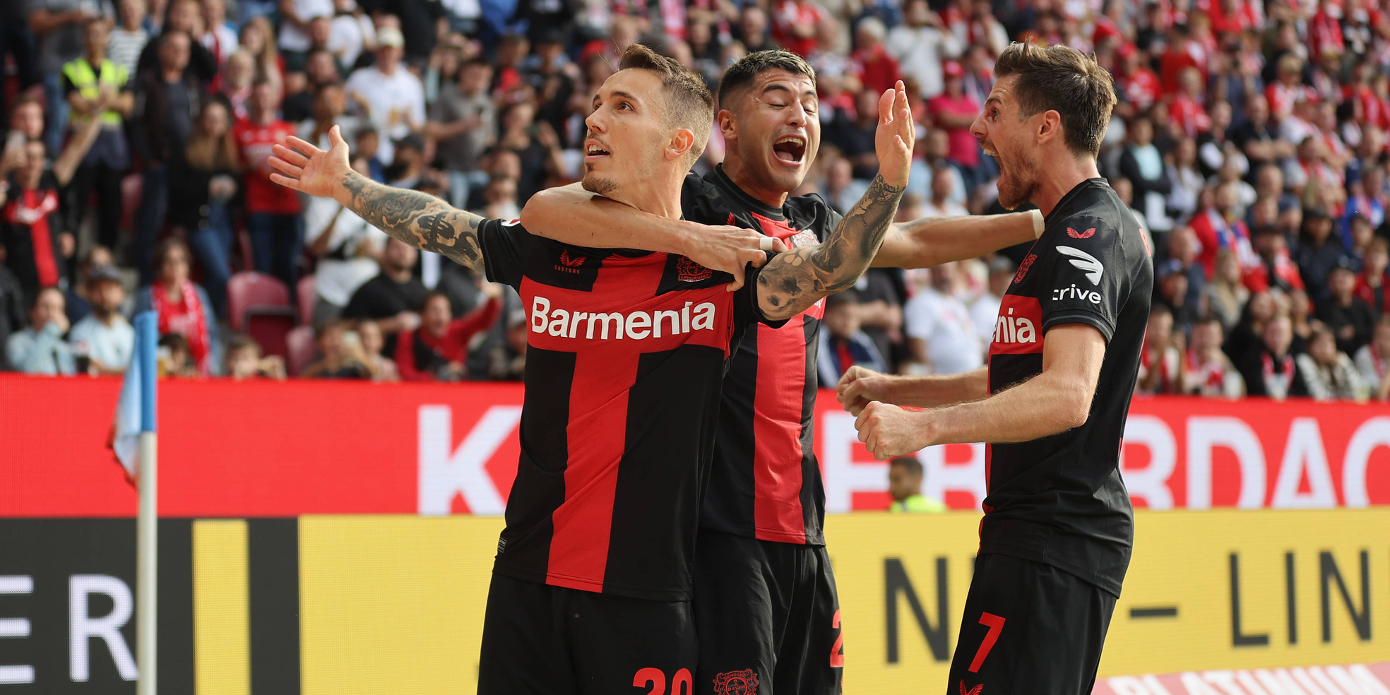 Bayer Leverkusen: Grimaldo, Palacios und Hofmann (v. l.) sind in Form