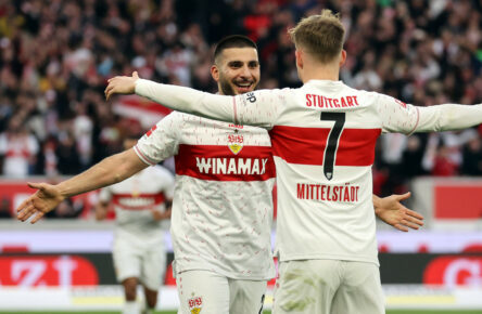 Deniz Undav und Maximilian Mittelstädt vom VfB Stuttgart