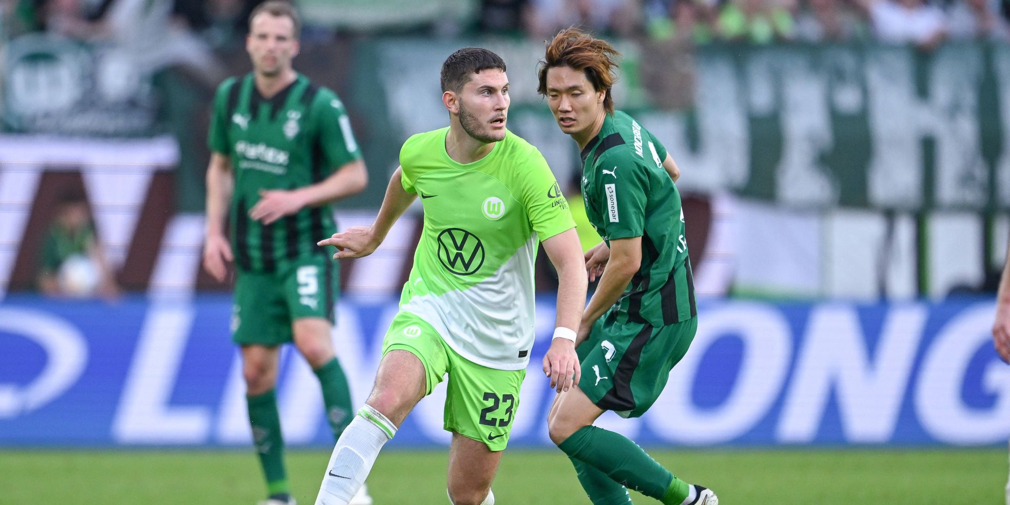 Jonas Wind vom VfL Wolfsburg im Spiel gegen Gladbach