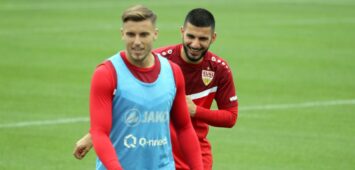 Ermedin Demirovic und Deniz Undav vom VfB Stuttgart