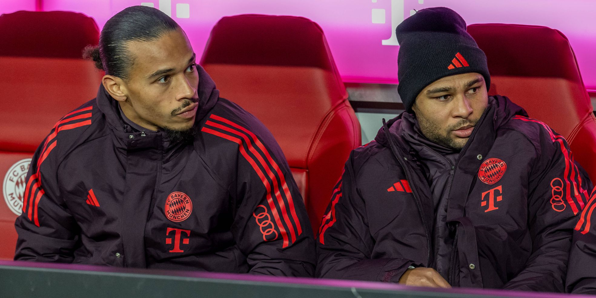 Serge Gnabry und Leroy Sane vom FC Bayern