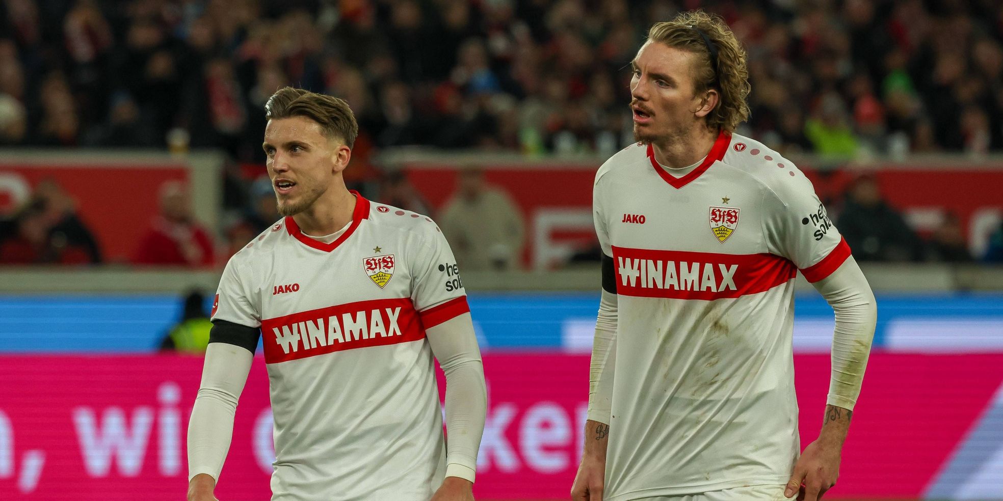 Ermedin Demirovic und Nick Woltemade vom VfB Stuttgart