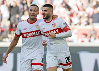 Jamie Leweling und Deniz Undav vom VfB Stuttgart