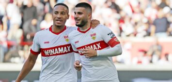 Jamie Leweling und Deniz Undav vom VfB Stuttgart