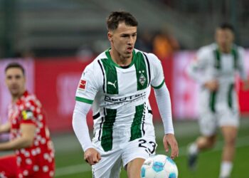 Geheimtipp Noah Pesch bei seinem Debüt für Borussia Mönchengladbach