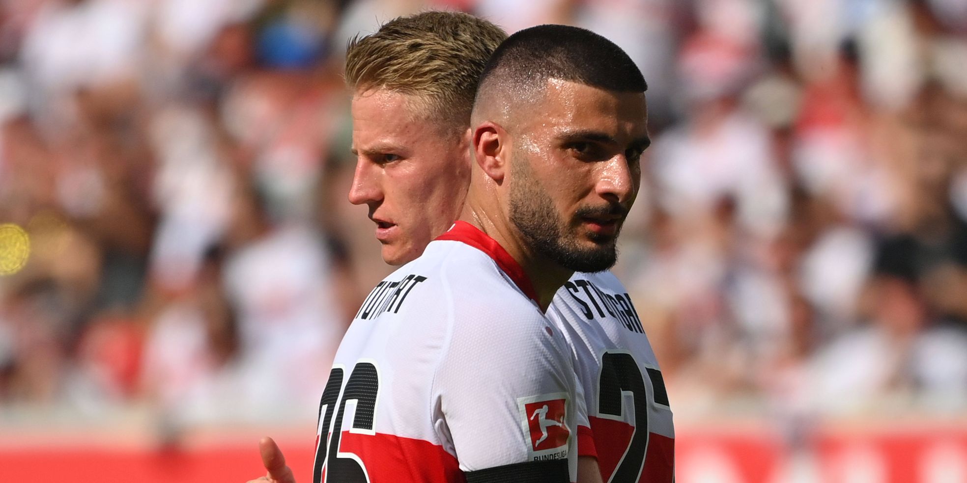 Deniz Undav und Chris Führich vom VfB Stuttgart