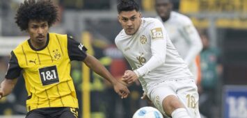 Nadiem Amiri FSV Mainz 05, 18 spielt den Ball weg, Karim Adeyemi Borussia Dortmund, 27 kommt zu spät. 30.03.2025, Fussball, 1. Bundesliga: Borussia Dortmund - FSV Mainz 05 in Dortmund, Signal Iduna Park DFL regulations prohibit any use of photographs as image sequences and/or quasi-video. *** Nadiem Amiri FSV Mainz 05, 18 plays the ball away, Karim Adeyemi Borussia Dortmund, 27 comes too late 30 03 2025, Football, 1 Bundesliga Borussia Dortmund FSV Mainz 05 in Dortmund, Signal Iduna Park DFL regulations prohibit any use of photographs as image sequences and or quasi video Copyright: HMBxMedia/xMarcoxBader