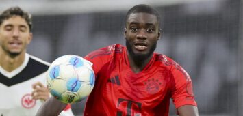 Dayot Upamecano vom FC Bayern im Spiel gegen Eintracht Frankfurt