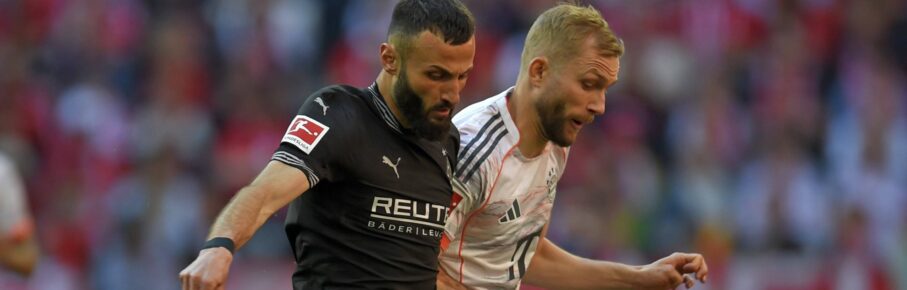 Franck Honorat (Gladbach) gegen Konrad Laimer (FC Bayern)
