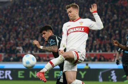 Maximilian Mittelstädt vom VfB Stuttgart gegen Bayer Leverkusen