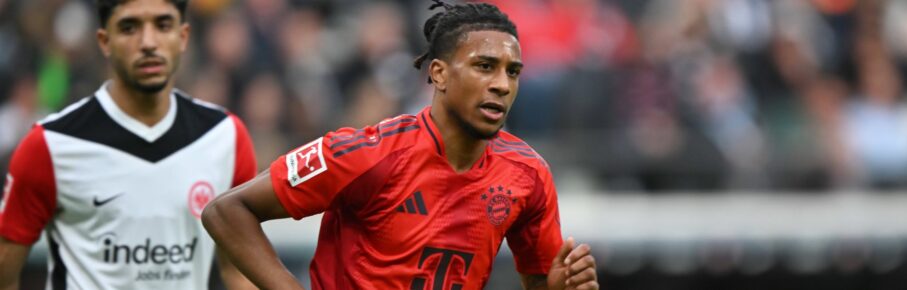 Michael Olise vom FC Bayern München und Omar Marmoush von Eintracht Frankfurt
