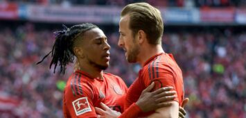 Michael Olise und Harry Kane vom FC Bayern München