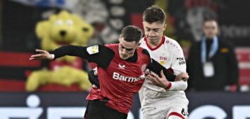 Im Fokus der Transfergerüchte: Florian Wirtz (Bayer 04 Leverkusen) und Angelo Stiller (VfB Stuttgart) im Duell