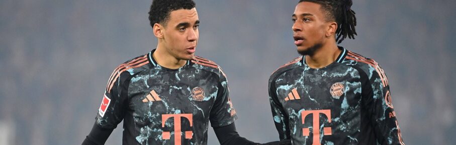 v.li:Jamal MUSIALA Bayern Muenchen, Michael OLISE Bayern Muenchen,Aktion. Fussball 1. Bundesliga Saison 2024/2025, 24.Spieltag, Spieltag24, VfB Stuttgart - FC Bayern Muenchen 1-3 am 28.02.2025 MHP ARENA. *** v li Jamal MUSIALA Bayern Muenchen , Michael OLISE Bayern Muenchen ,Action Soccer 1 Bundesliga Season 2024 2025, 24 Matchday, Matchday24, VfB Stuttgart FC Bayern Muenchen 1 3 on 28 02 2025 MHP ARENA