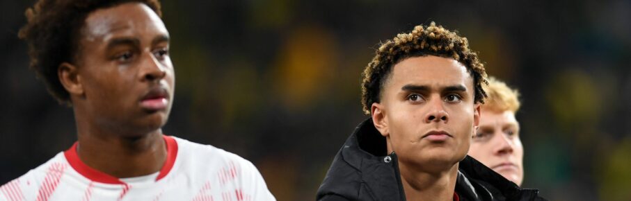 RB Leipzig: Antonio Nusa (r.) und Assan Ouedraogo