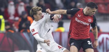 Granit Xhaka von Bayer Leverkusen und Ritsu Doan vom SC Freiburg