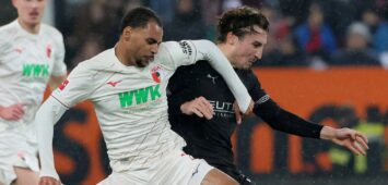Gladbach-Youngster Rocco Reitz (r.) und Alexis Claude-Maurice vom FC Augsburg