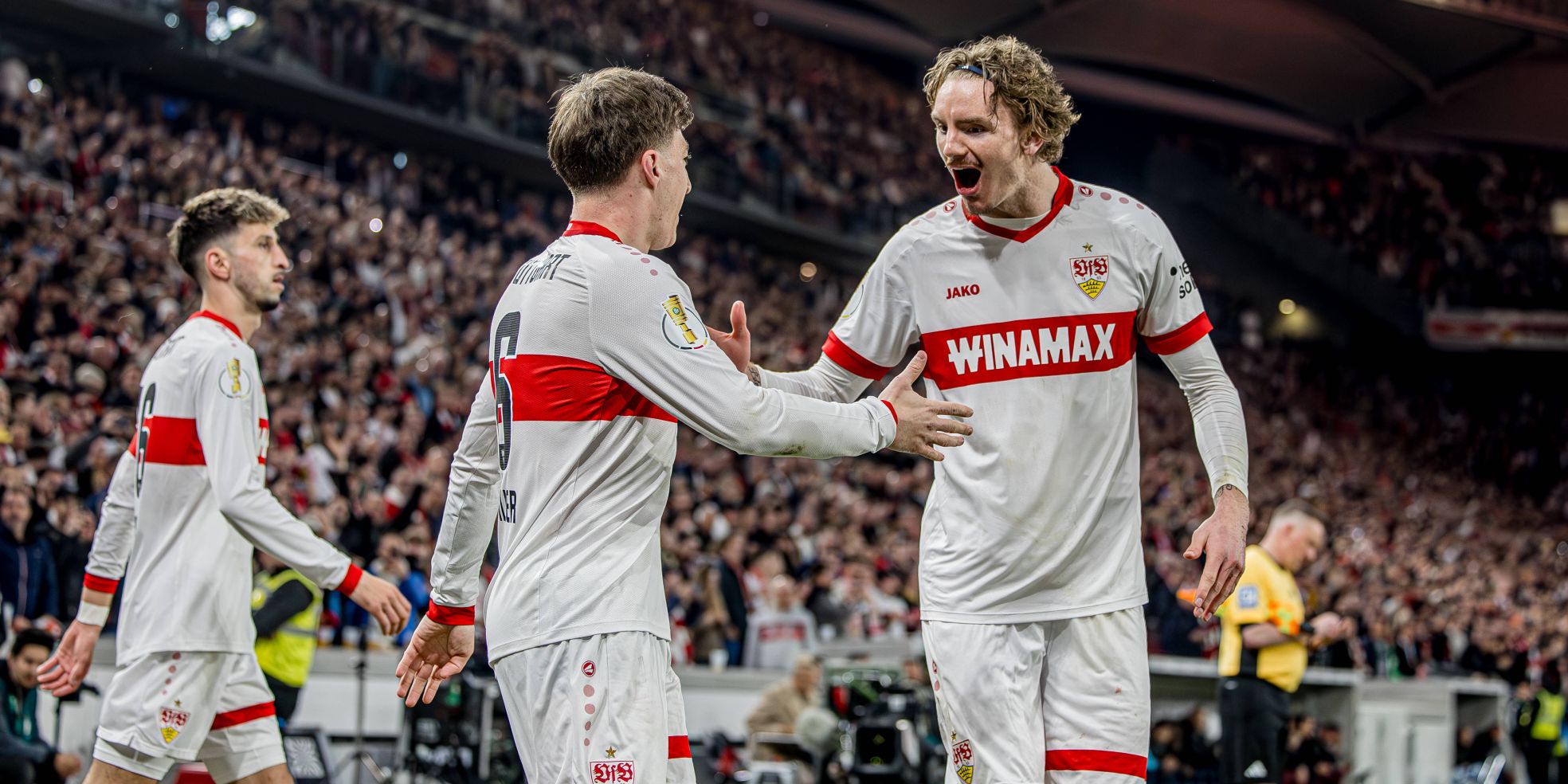 Angelo Stiller und Nick Woltemade vom VfB Stuttgart