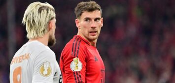 GER, Bayern, Muenchen, Fussball, FC Bayern Muenchen - Bayer 04 Leverkusen, in der Allianz Arena, Muenchen, DFB Pokal, Achtelfinale, 03.12.24, v.l. Robert Andrich Bayer 04 Leverkusen, 8, Leon Goretzka FC Bayern Muenchen, 8, Diskussion DFL / DFB regulations prohibit any use of photographs as image sequences and or quasi-video, *** GER, Bayern, Muenchen, Fußball, FC Bayern Muenchen Bayer 04 Leverkusen, in der Allianz Arena, Muenchen, DFB Pokal, Achtelfinale, 03 12 24, v l Robert Andrich Bayer 04 Leverkusen, 8 , Leon Goretzka FC Bayern Muenchen, 8 , Discussion DFL DFB regulations prohibit any use of photographs as image sequences and or quasi video, Copyright: HMB-Media/MichaelxNibel