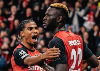 Victor Boniface und Amine Adli von Bayer Leverkusen