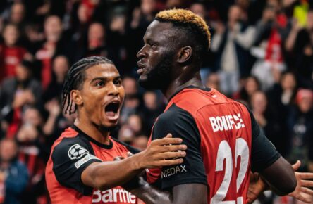 Victor Boniface und Amine Adli von Bayer Leverkusen