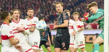 Bayern-Stürmer Harry Kane gegen den VfB Stuttgart