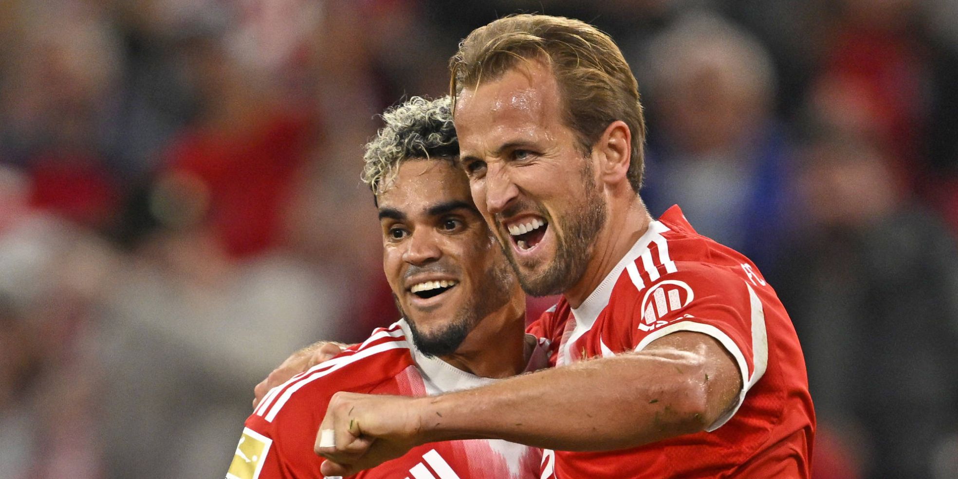 Harry Kane und Luis Diaz vom FC Bayern München