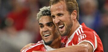 Harry Kane und Luis Diaz vom FC Bayern München