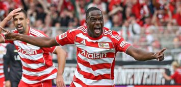Top-Kaufempfehlung Ilyas Ansah (1. FC Union Berlin) jubelt gegen Stuttgart