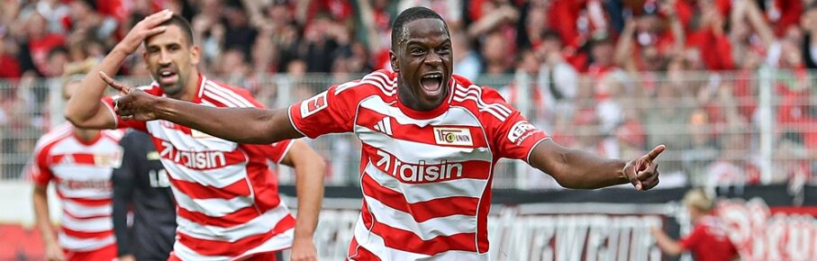 Top-Kaufempfehlung Ilyas Ansah (1. FC Union Berlin) jubelt gegen Stuttgart