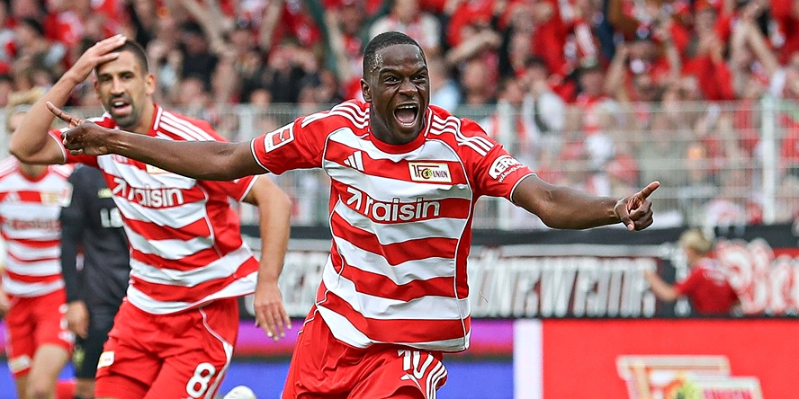 Top-Kaufempfehlung Ilyas Ansah (1. FC Union Berlin) jubelt gegen Stuttgart