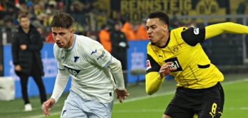 Diese Stars sind zu teuer: Adam Hlozek (TSG Hoffenheim) und Felix Nmecha (Borussia Dortmund) im Duell
