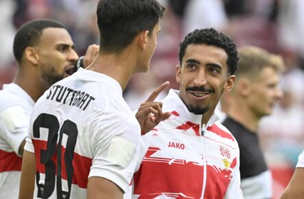 Tiago Tomas und Chema Andres vom VfB Stuttgart