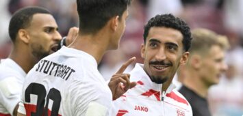 Tiago Tomas und Chema Andres vom VfB Stuttgart
