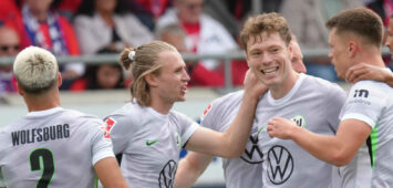 Bundesliga Herren, 1. Spieltag, Saison 2025/26, FC Heidenheim - VfL Wolfsburg Andreas Skov Olsen VfL Wolfsburg, ein sztrahlender Torschuetze FC Heidenheim - VfL Wolfsburg Bundesliga Herren, 1. Spieltag, Saison 2025/26, FC Heidenheim - VfL Wolfsburg Deutschland, Heidenheim, Voith Arena, 23.08.2025 *** Bundesliga Men, 1 Matchday, Season 2025 26, FC Heidenheim VfL Wolfsburg Andreas Skov Olsen VfL Wolfsburg , a brilliant goal scorer FC Heidenheim VfL Wolfsburg Bundesliga Men, 1 Matchday, Season 2025 26, FC Heidenheim VfL Wolfsburg Germany, Heidenheim, Voith Arena, 23 08 2025 SP_GHR