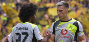 Karim Adeyemi und Nico Schlotterbeck vom BVB