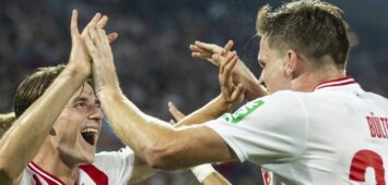 Jakub Kaminski und Marius Bülter vom 1. FC Köln